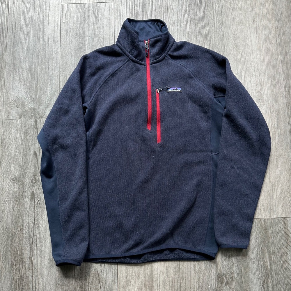 Patagonia Men's M Performance Better Sweater Navy Blue Half Zip Fleece
